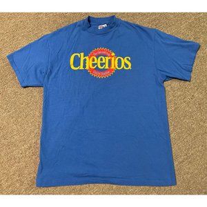 Vintage 90s Large Cheerios Cereal Promo Hanes Single Stitch T-Shirt USA